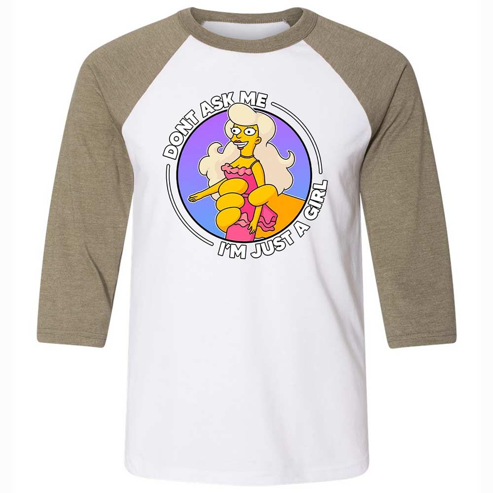 Don't Ask Me I'm Just A Girl - White/Heather Olive - 4