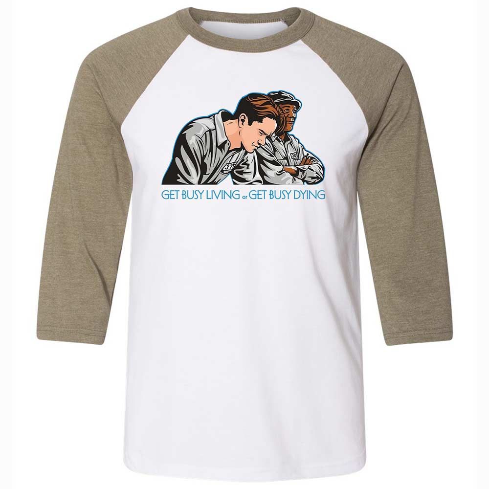 Get Busy Living - White/Heather Olive - 4
