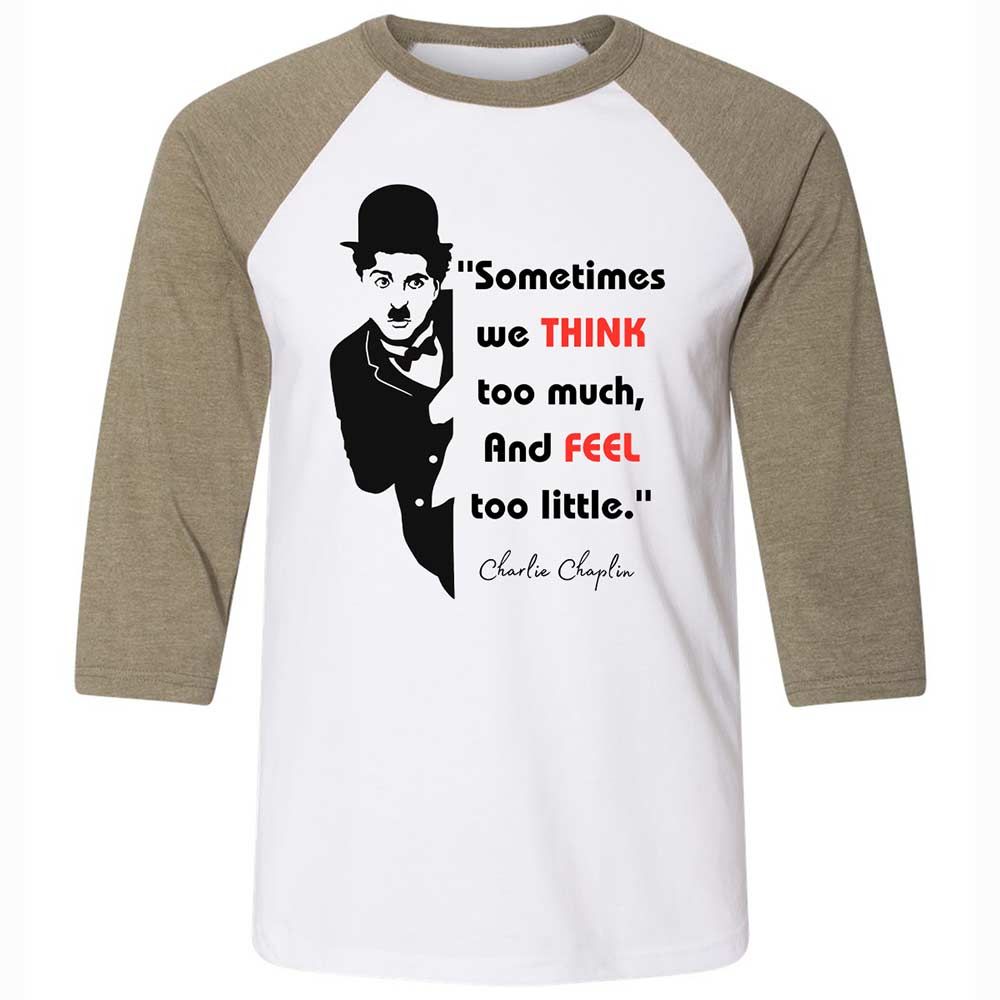 Sometimes we think too much - White/Heather Olive - 4