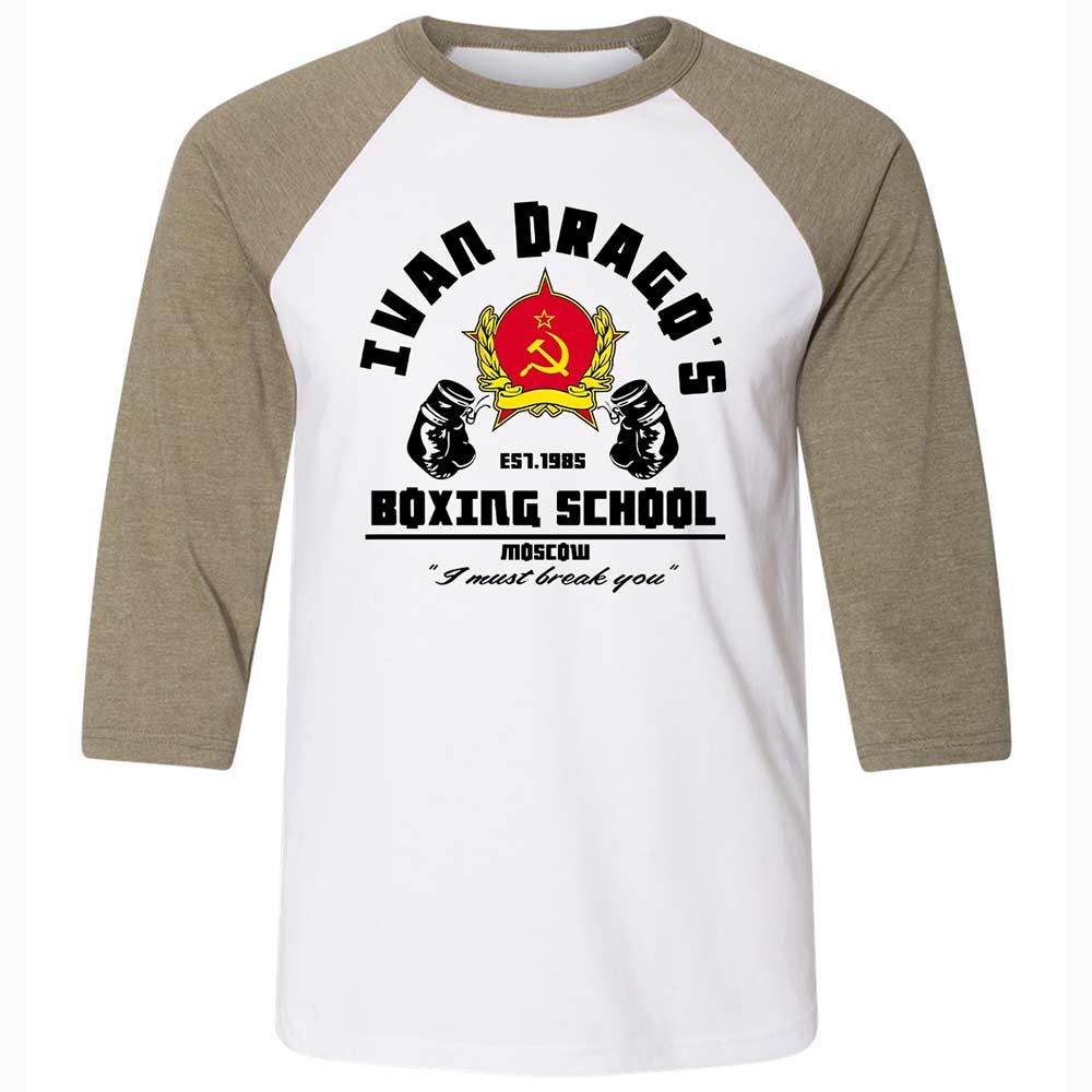 Unisex 3/4 Baseball Tee - 9L4F8MPM - White/Heather Olive - 4