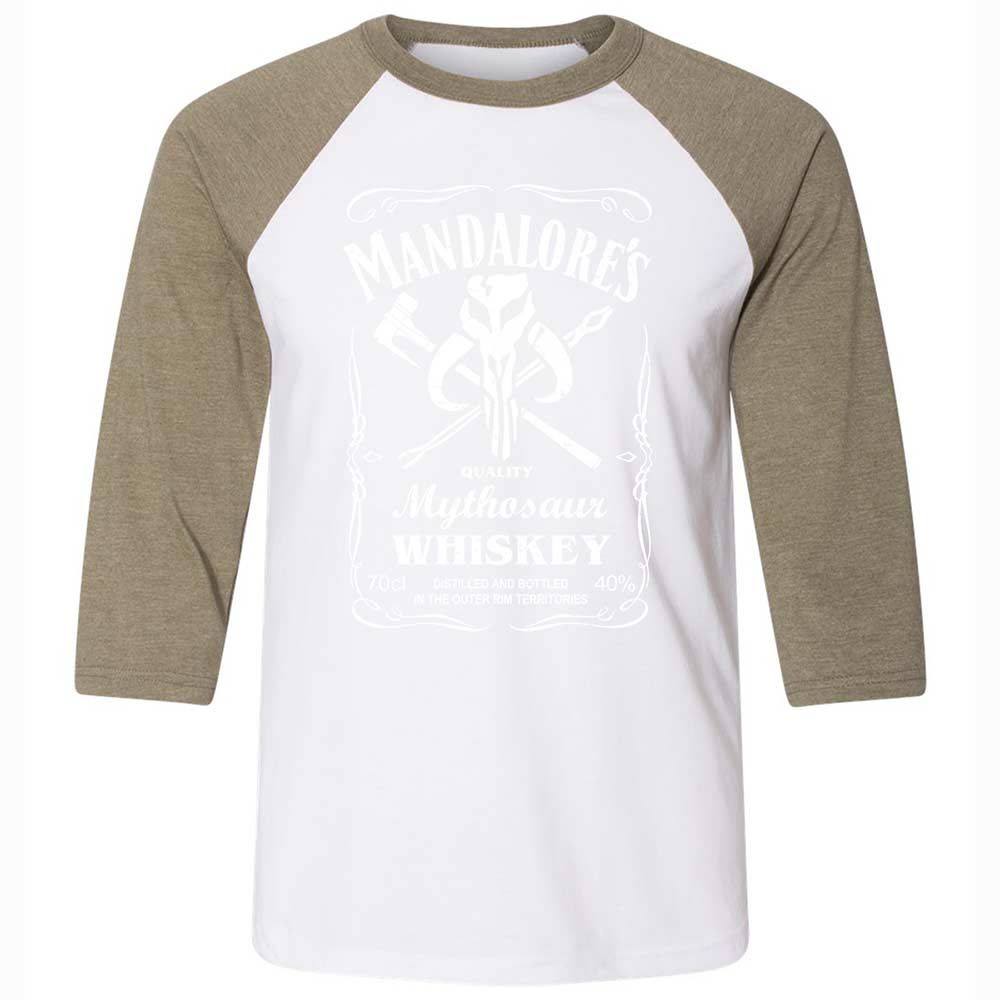 Unisex 3/4 Baseball Tee - 12YERGWF - White/Heather Olive - 4