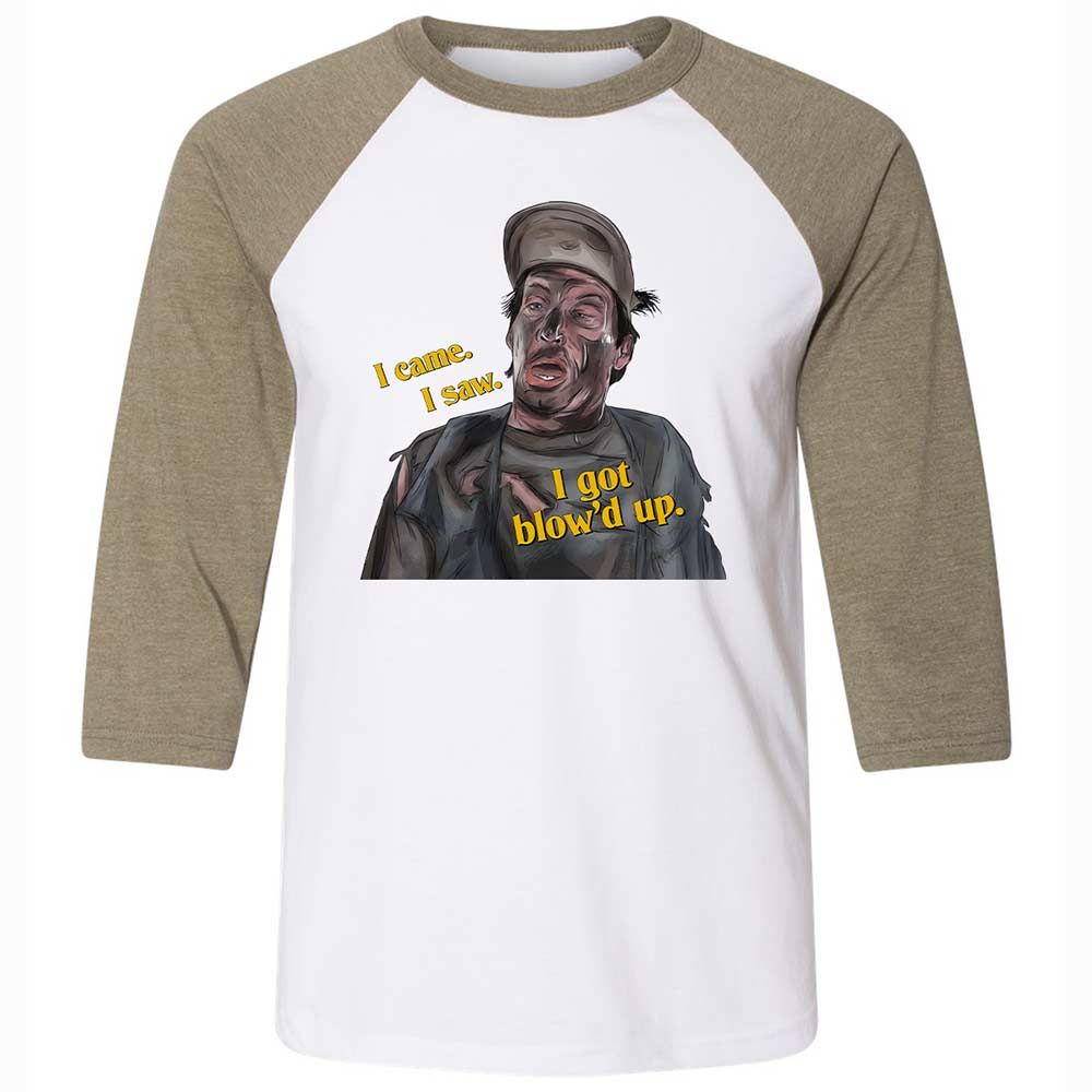 Unisex 3/4 Baseball Tee - UPMUEFS3 - White/Heather Olive - 4