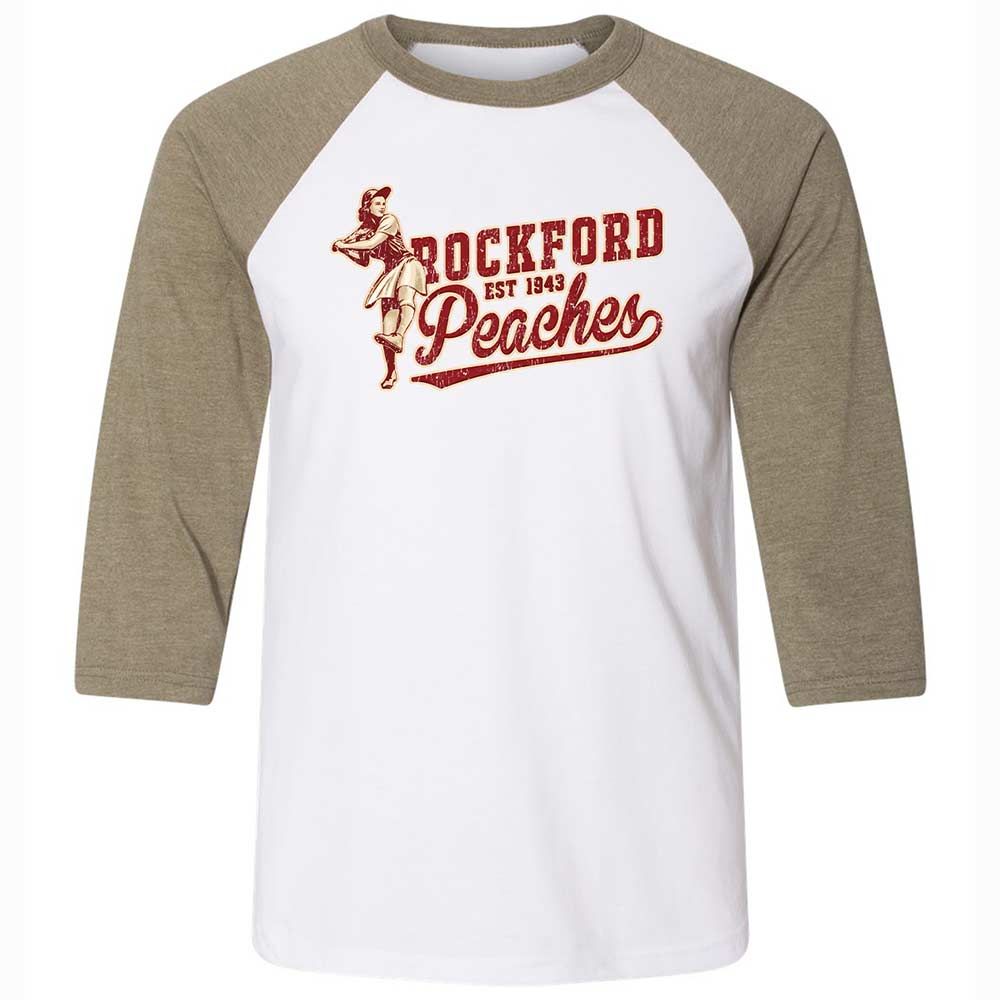 Unisex 3/4 Baseball Tee - W4MZN4BJ - White/Heather Olive - 4