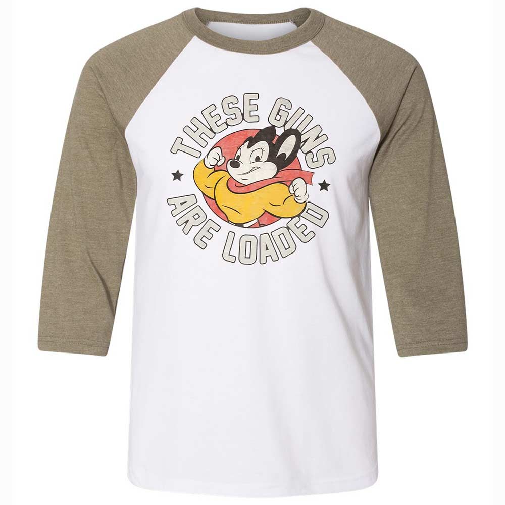 Unisex 3/4 Baseball Tee - AG9EM1CT - White/Heather Olive - 4