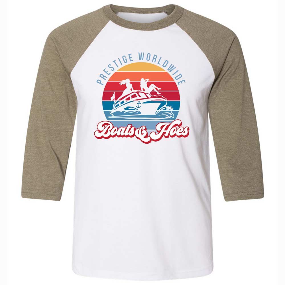 Unisex 3/4 Baseball Tee - M9C4R1F7 - White/Heather Olive - 4