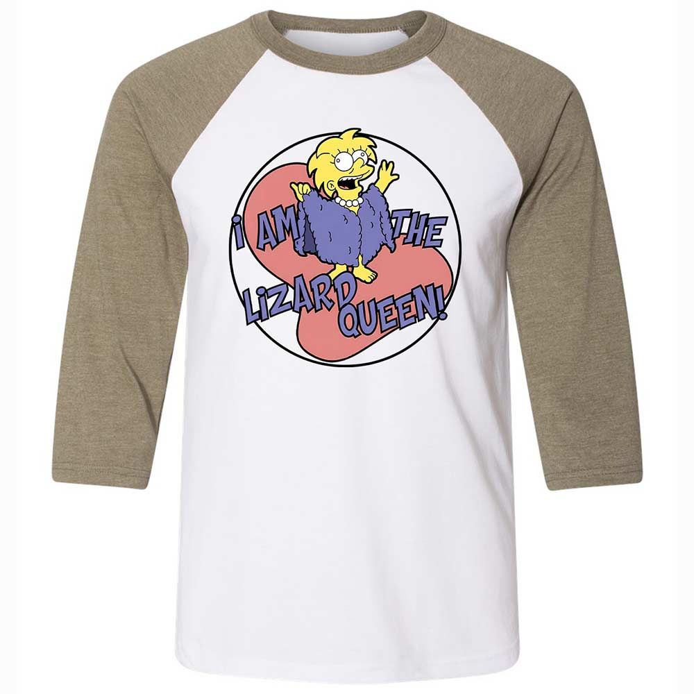 I am the Lizard Queen - White/Heather Olive - 4