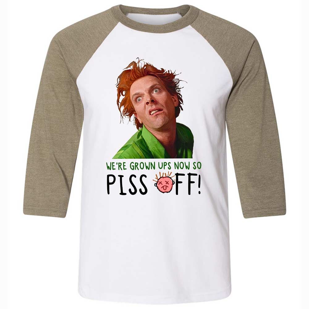 We're Grown Ups Now So Piss Off - White/Heather Olive - 4