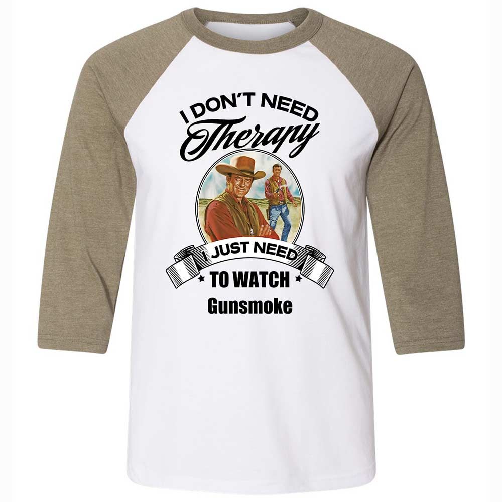 I Don't Need Therapy - White/Heather Olive - 4