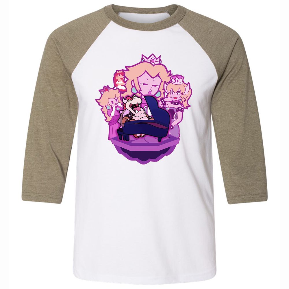 Unisex 3/4 Baseball Tee - URUNYGJ3 - White/Heather Olive - 4