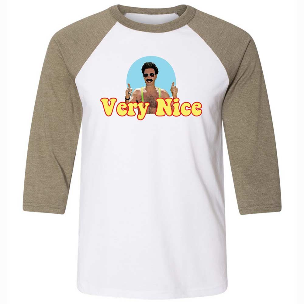 Unisex 3/4 Baseball Tee - E116GZS9 - White/Heather Olive - 4