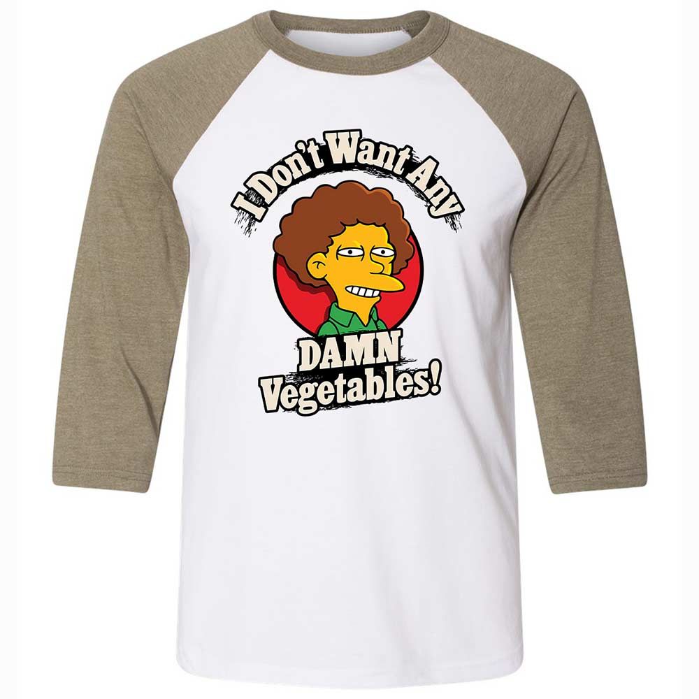 I Don't Want Any Damn Vegetables! - White/Heather Olive - 4