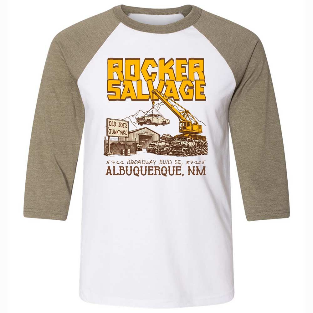 Unisex 3/4 Baseball Tee - K6R3AVJS - White/Heather Olive - 4