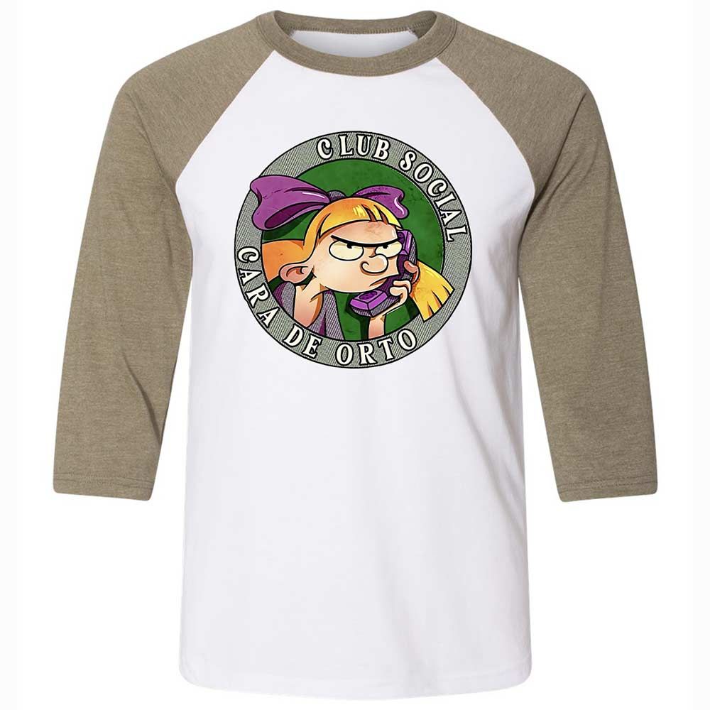 Unisex 3/4 Baseball Tee - H9A22KG1 - White/Heather Olive - 4