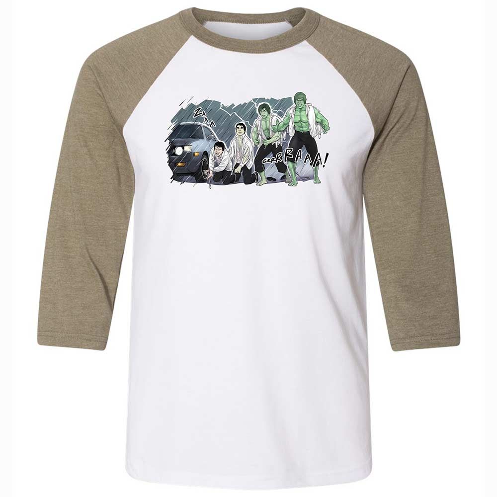 Unisex 3/4 Baseball Tee - FFQF4WW5 - White/Heather Olive - 4