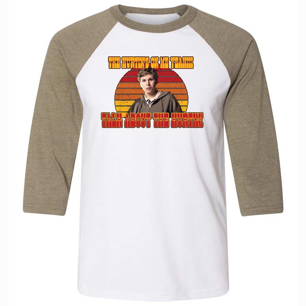 Unisex 3/4 Baseball Tee - FV1CW5LG - White/Heather Olive - 4