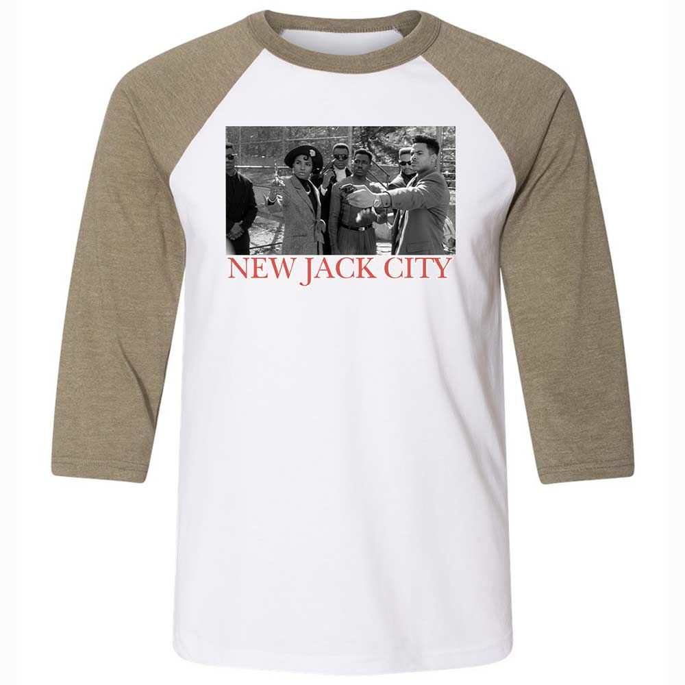 Unisex 3/4 Baseball Tee - KKRDCX2W - White/Heather Olive - 4