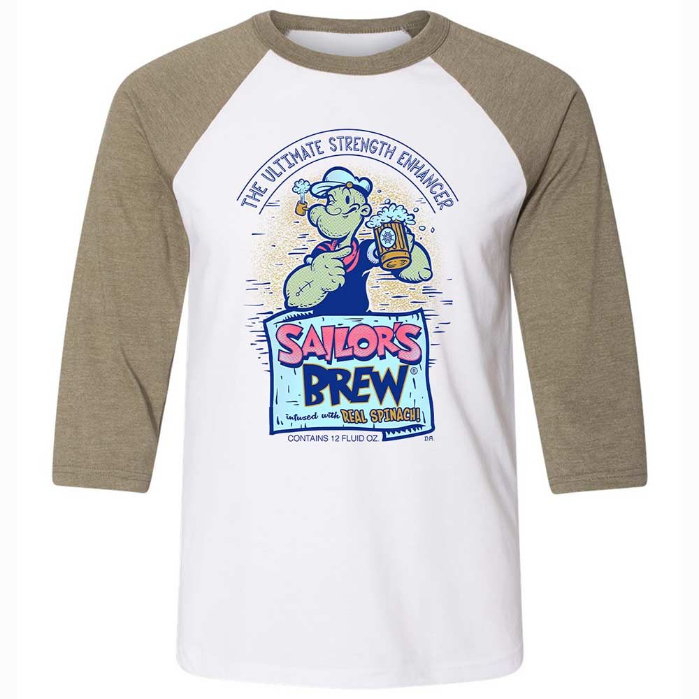 Unisex 3/4 Baseball Tee - 57LC3SJC - White/Heather Olive - 4
