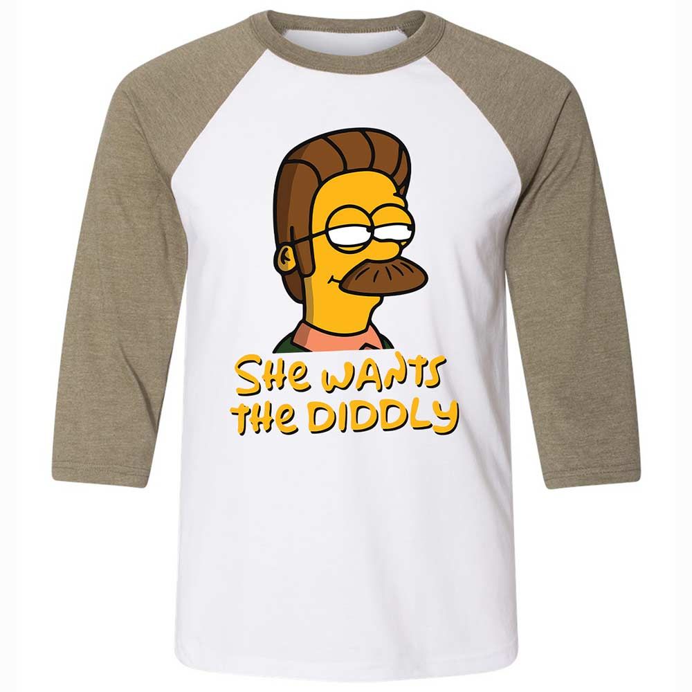 She Wants The Diddly - White/Heather Olive - 4