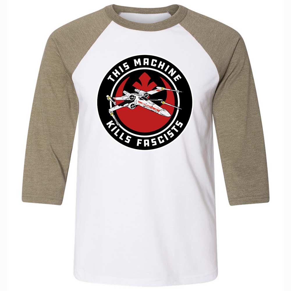 This Machine Kills Fascists - White/Heather Olive - 4