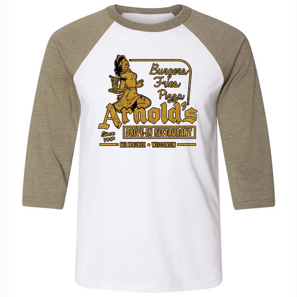 Unisex 3/4 Baseball Tee - LVBW4X54 - White/Heather Olive - 4