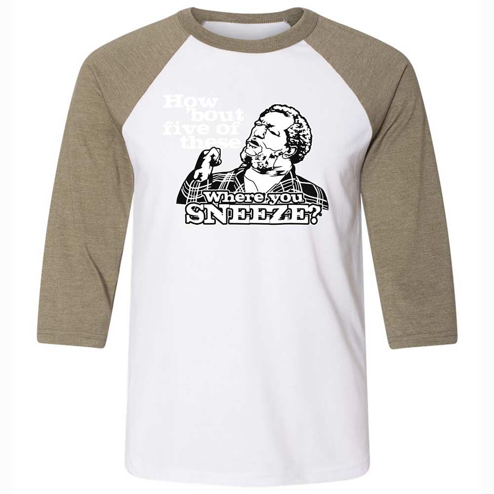 Unisex 3/4 Baseball Tee - XDK6EFJ8 - White/Heather Olive - 4