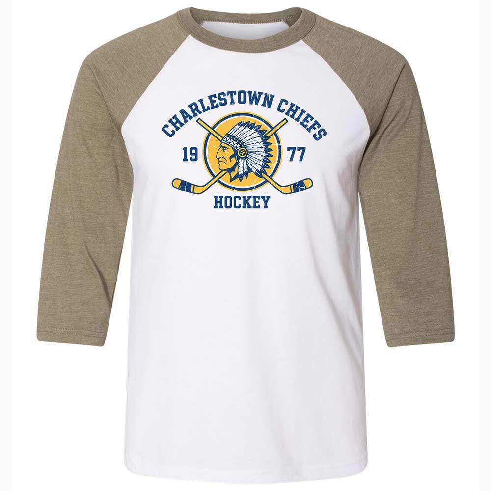 Charlestown Chiefs Hockey - White/Heather Olive - 4