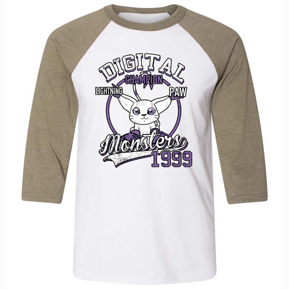 Unisex 3/4 Baseball Tee - SK8SPK4L - White/Heather Olive - 4