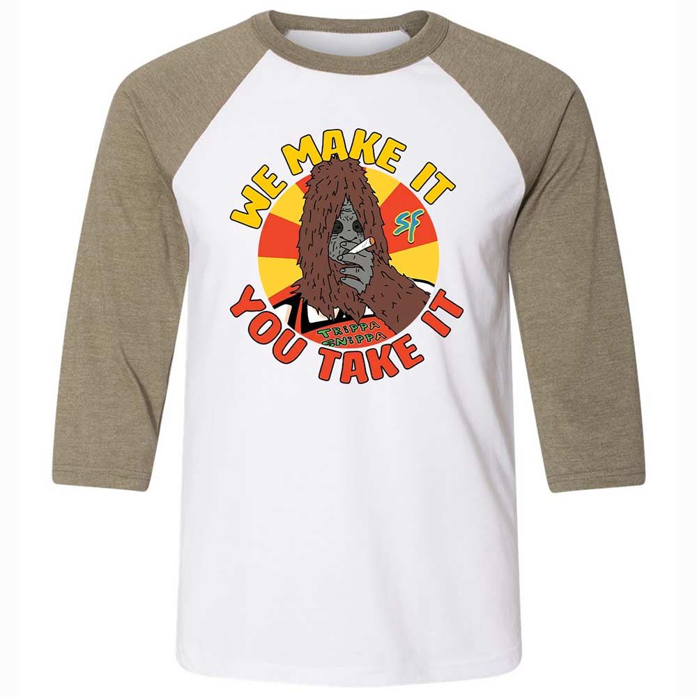 Unisex 3/4 Baseball Tee - 9W83VYV4 - White/Heather Olive - 4