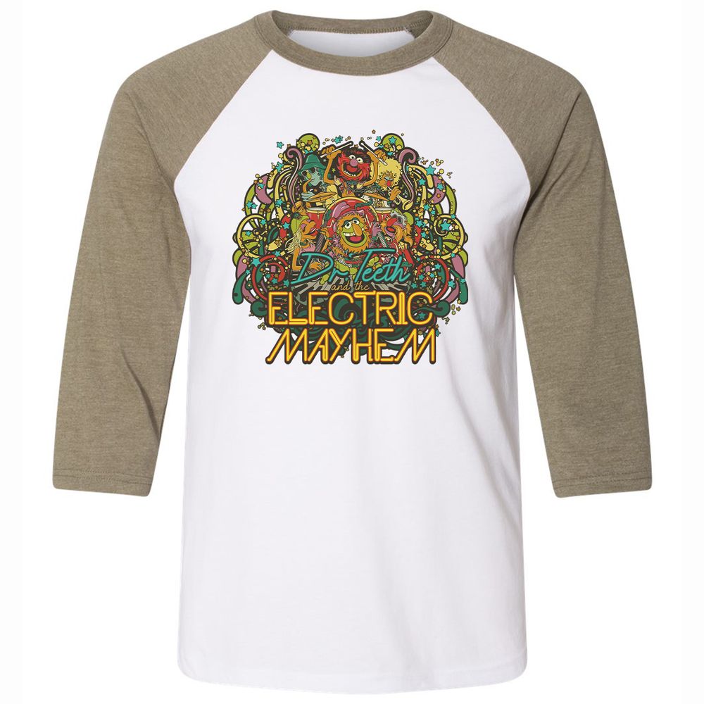 Unisex 3/4 Baseball Tee - 1V6GPTFR - White/Heather Olive - 4