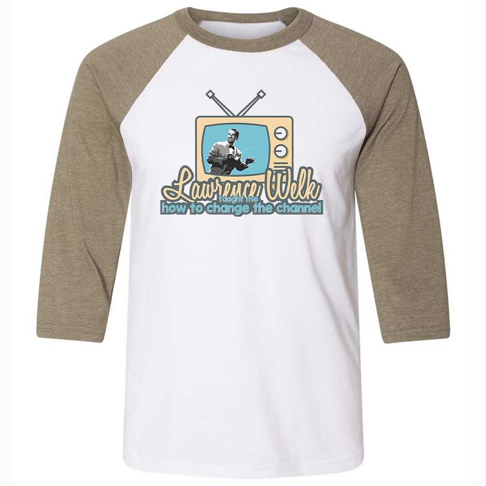 Lawrence Welk Taught Me How to Change the Channel - White/Heather Olive - 4