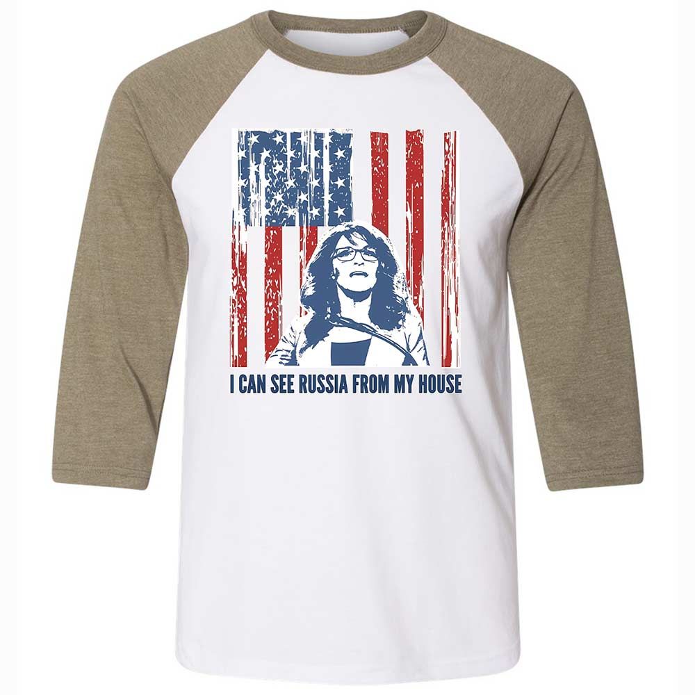 I can see Russia from my house - White/Heather Olive - 4