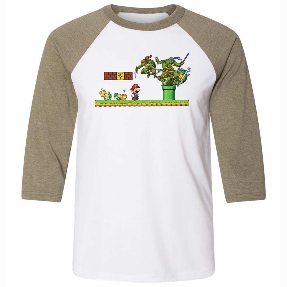 Unisex 3/4 Baseball Tee - VL5WHL6F - White/Heather Olive - 4