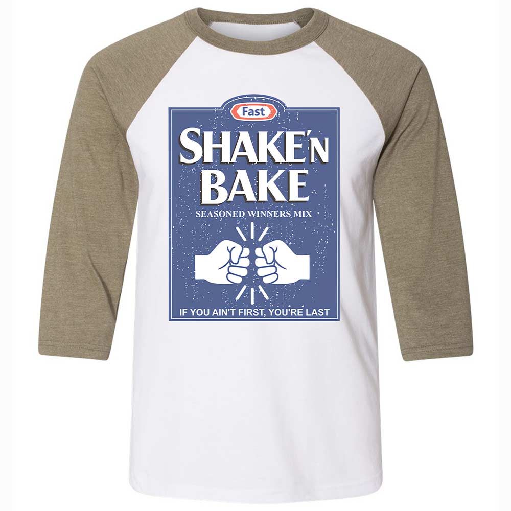 Unisex 3/4 Baseball Tee - AYGZNPYP - White/Heather Olive - 4