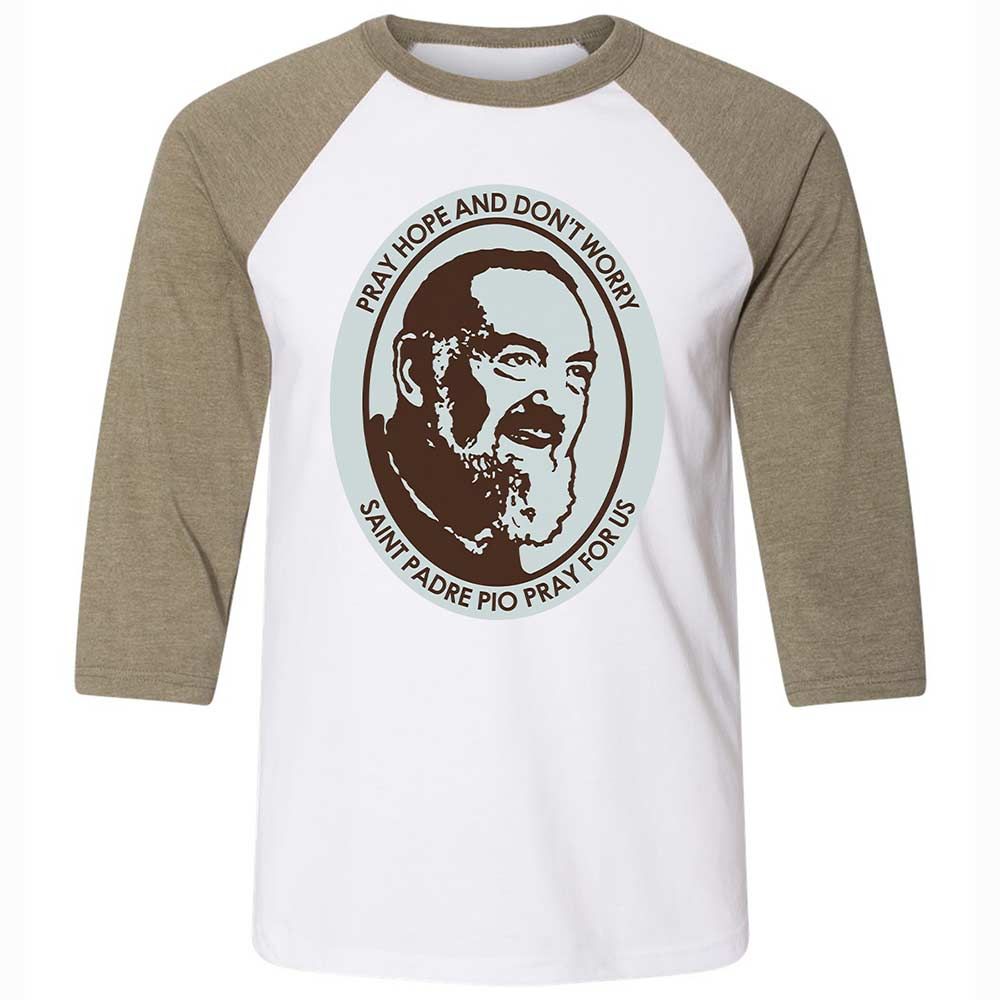 Pray, Hope, and Don't Worry - White/Heather Olive - 4