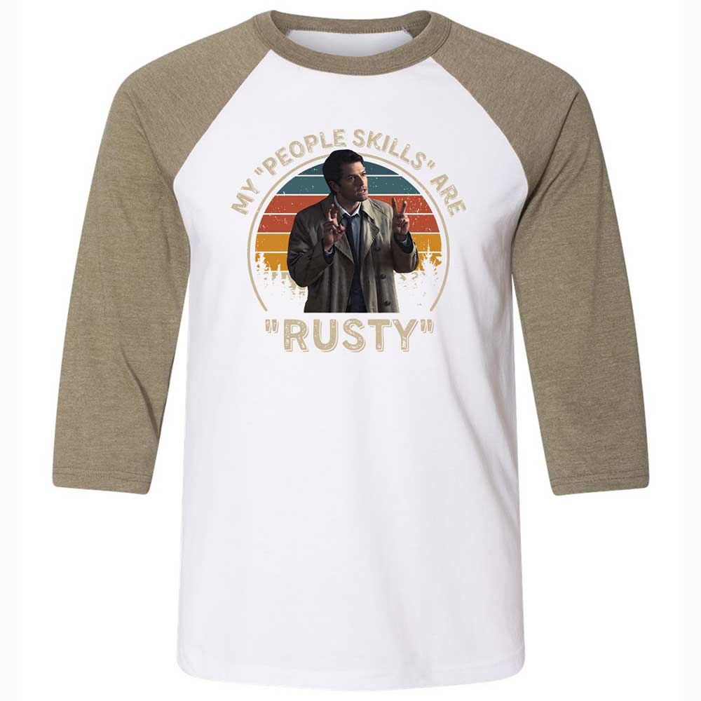 Unisex 3/4 Baseball Tee - J7MQ6F35 - White/Heather Olive - 4