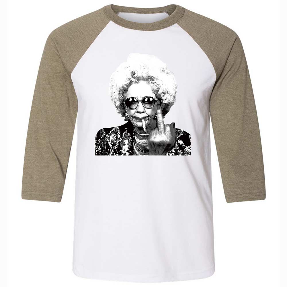 Badass Grandma - White/Heather Olive - 4