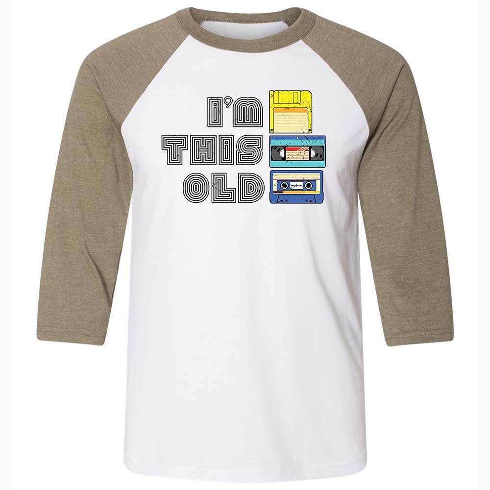 Unisex 3/4 Baseball Tee - Black - White/Heather Olive - 4