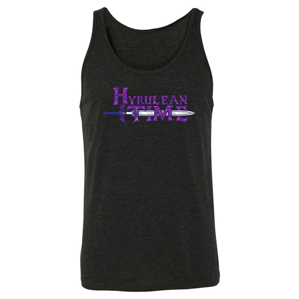 Unisex Jersey Tank - White - Charcoal Black Triblend - 5