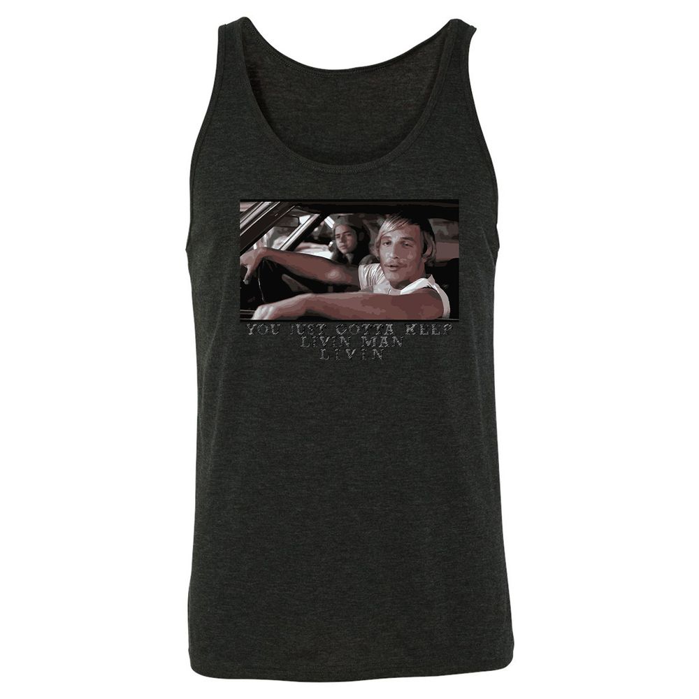 You just gotta keep livin' man - Charcoal Black Triblend - 5