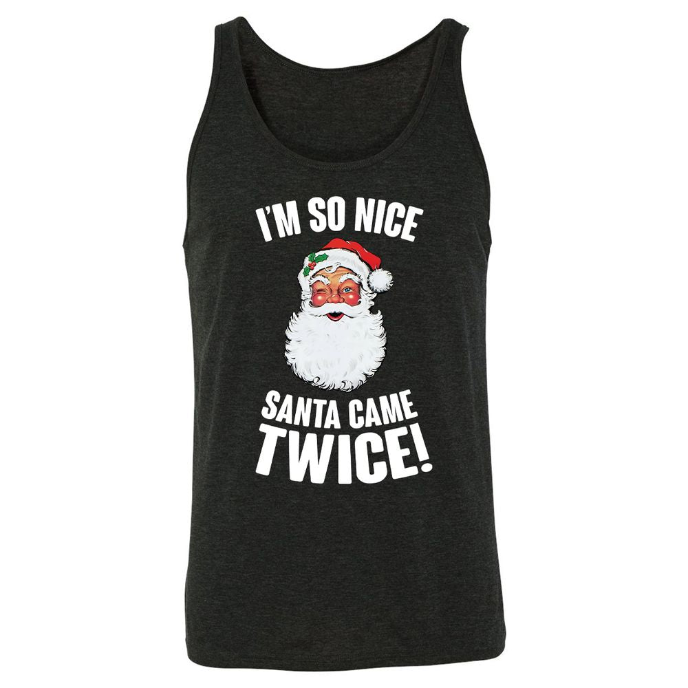I'm So Nice Santa Came Twice! - Charcoal Black Triblend - 5