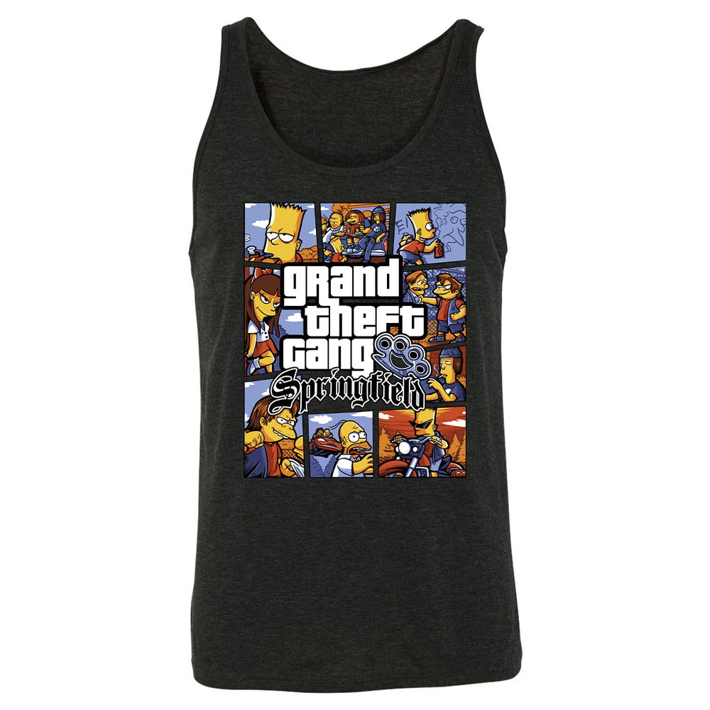 Unisex Jersey Tank - 53LX5PCK - Charcoal Black Triblend - 5