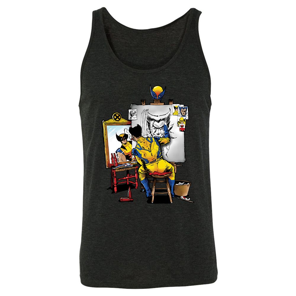 Unisex Jersey Tank - WDYBLAJN - Charcoal Black Triblend - 5