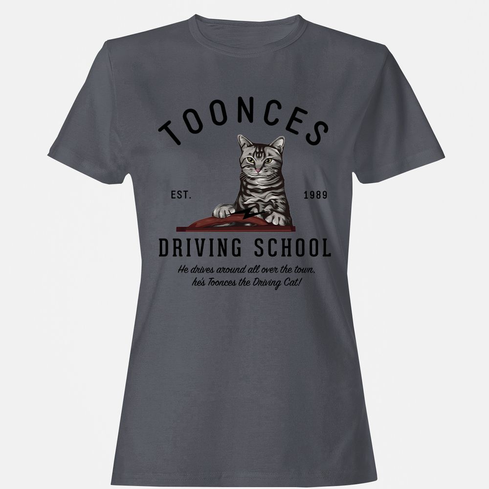 Funny Cat Driving School - Dark Heather - 5