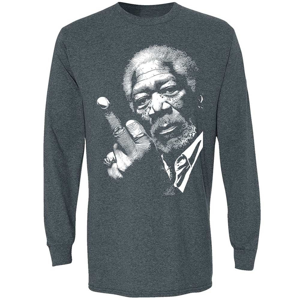 Morgan Freeman middle finger - Dark Heather - 5