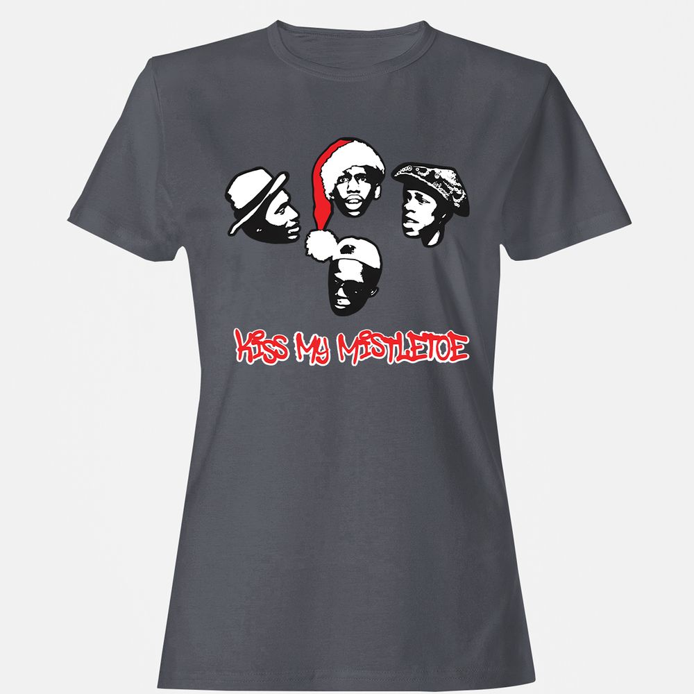 Kiss My Mistletoe Xmas Rap - Dark Heather - 5