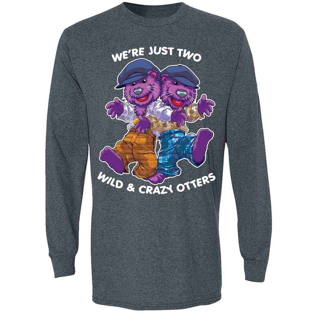 Two wild & crazy otters - Dark Heather - 5