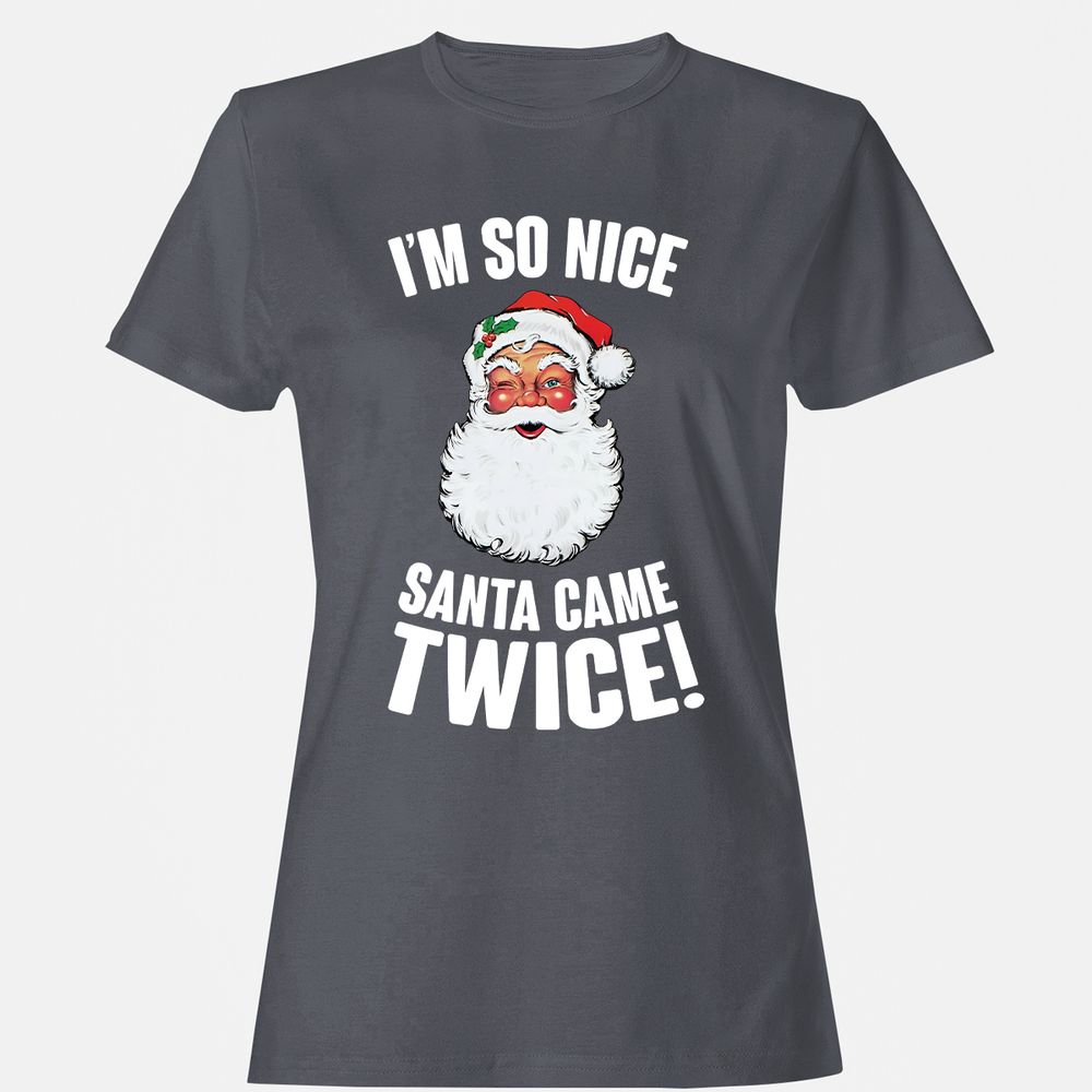 I'm So Nice Santa Came Twice! - Dark Heather - 5