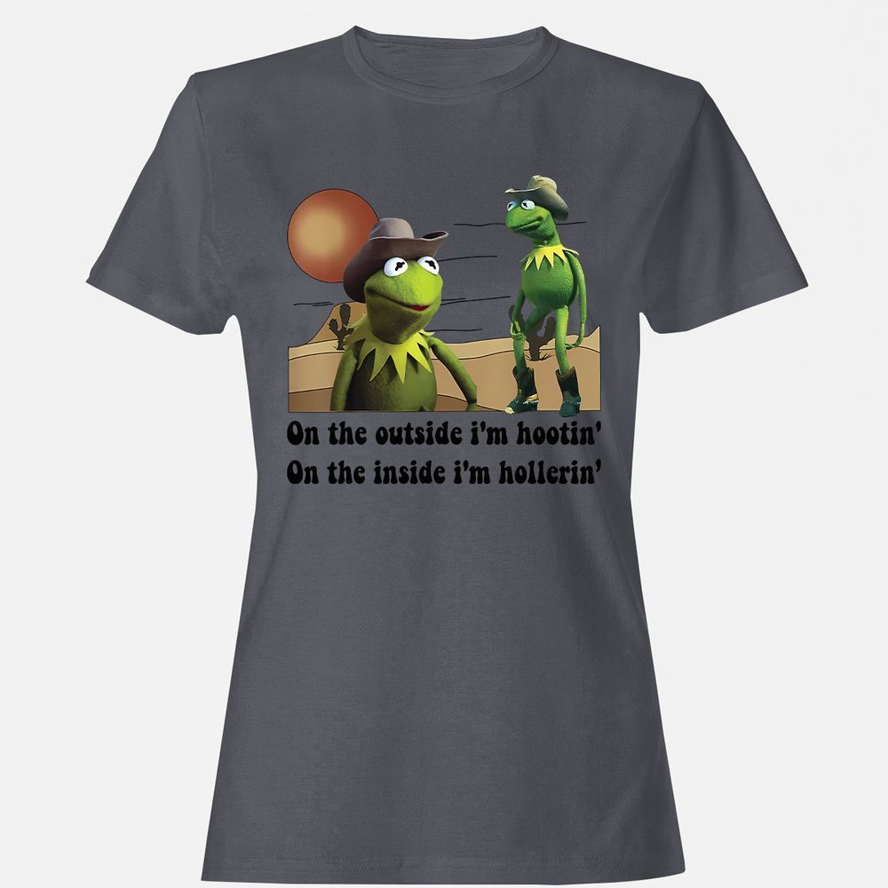 On the outside I'm hootin on the inside I'm hollerin - Dark Heather - 5