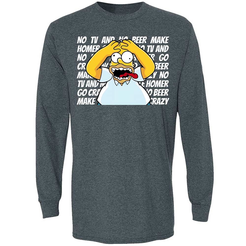 No TV and No Beer Make Homer Go Crazy - Dark Heather - 5