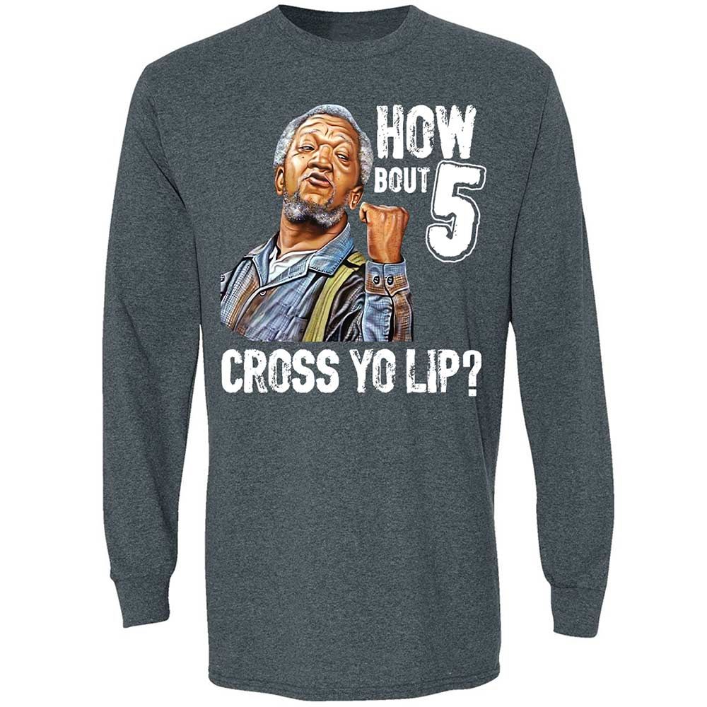 How bout 5 cross yo lip - Dark Heather - 5
